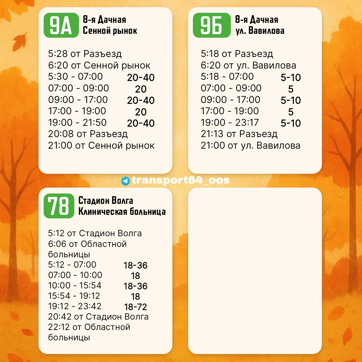 На автобусных маршрутах 6А, 90А, 11А, 18А, 9А, 9Б, 78 сократили интервалы